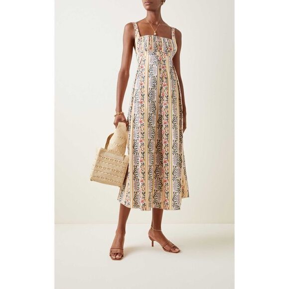 Agua by Agua Bendita Hortensia Pleated Floral Cotton Maxi Dress - Picture 3 of 14